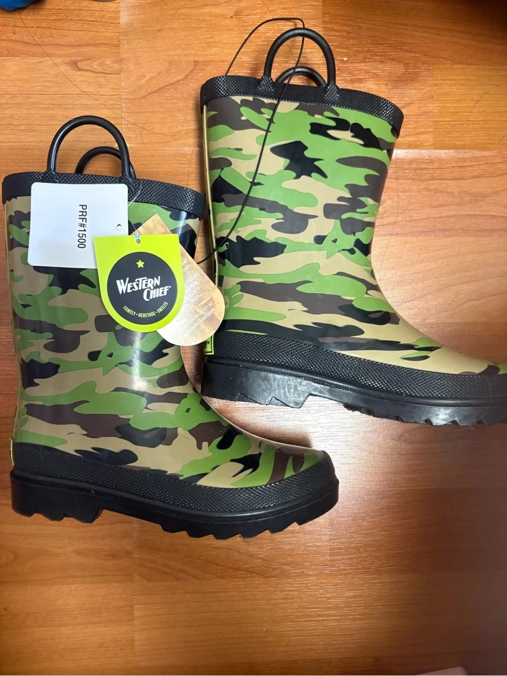Western Chief Kids Camouflage Green & Black Rain Boots